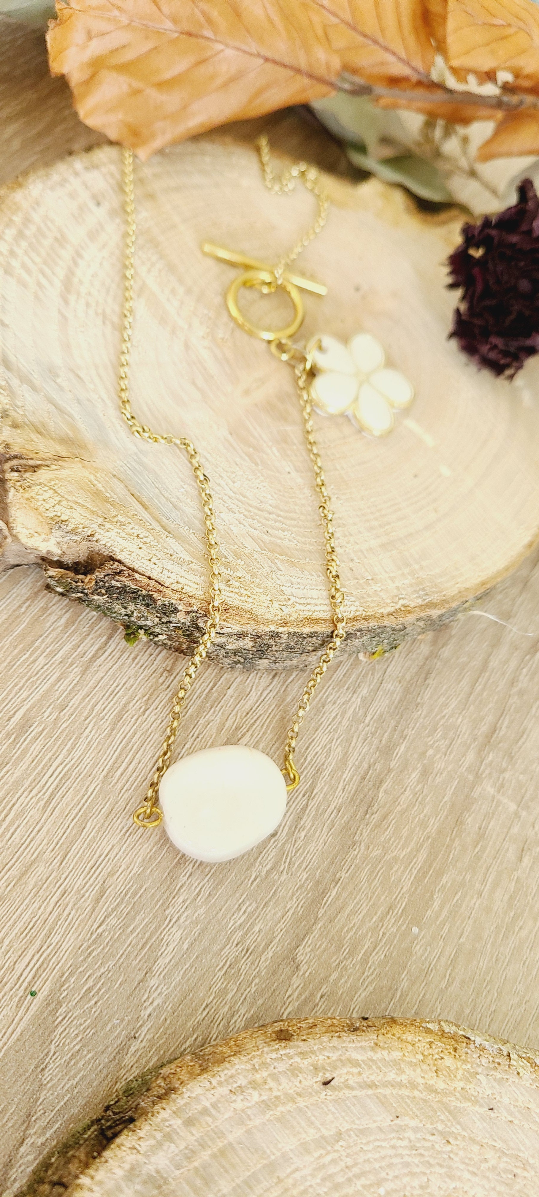 Collier Lizzie blanc nacré