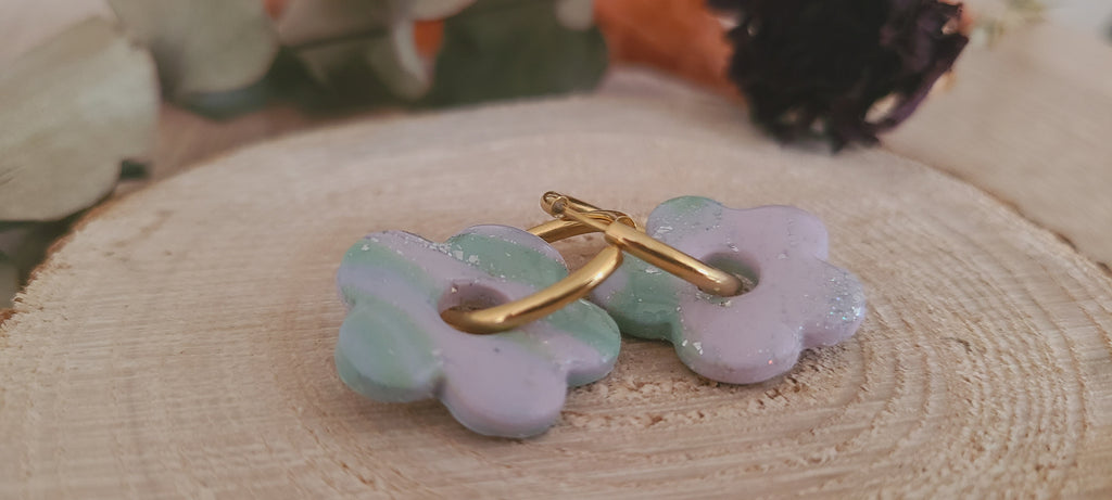 Cora marbré vert d'eau et mauve