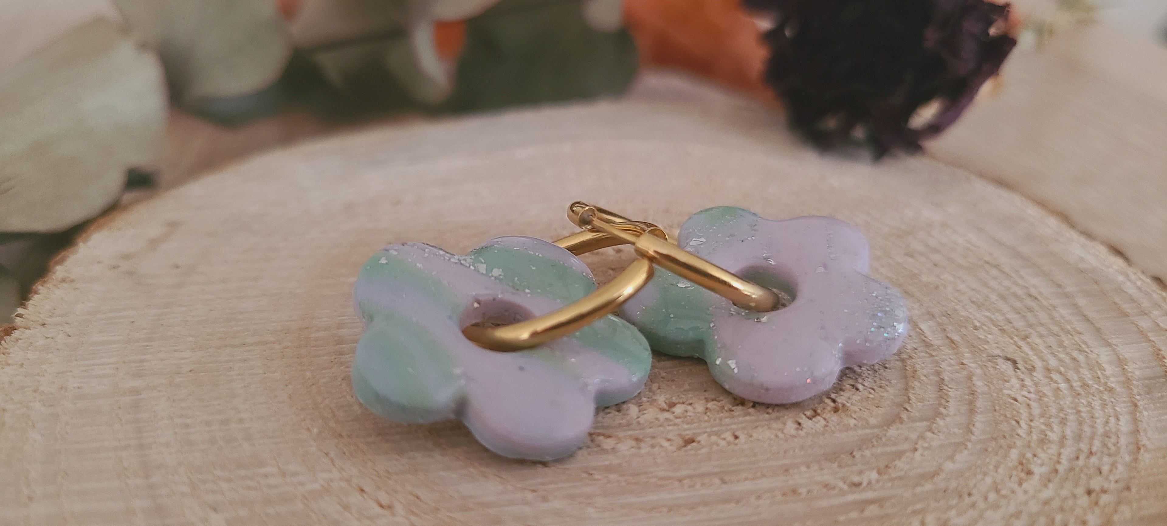 Cora marbré vert d'eau et mauve