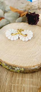 Primerose blanche avec marbré coloré effet texturé