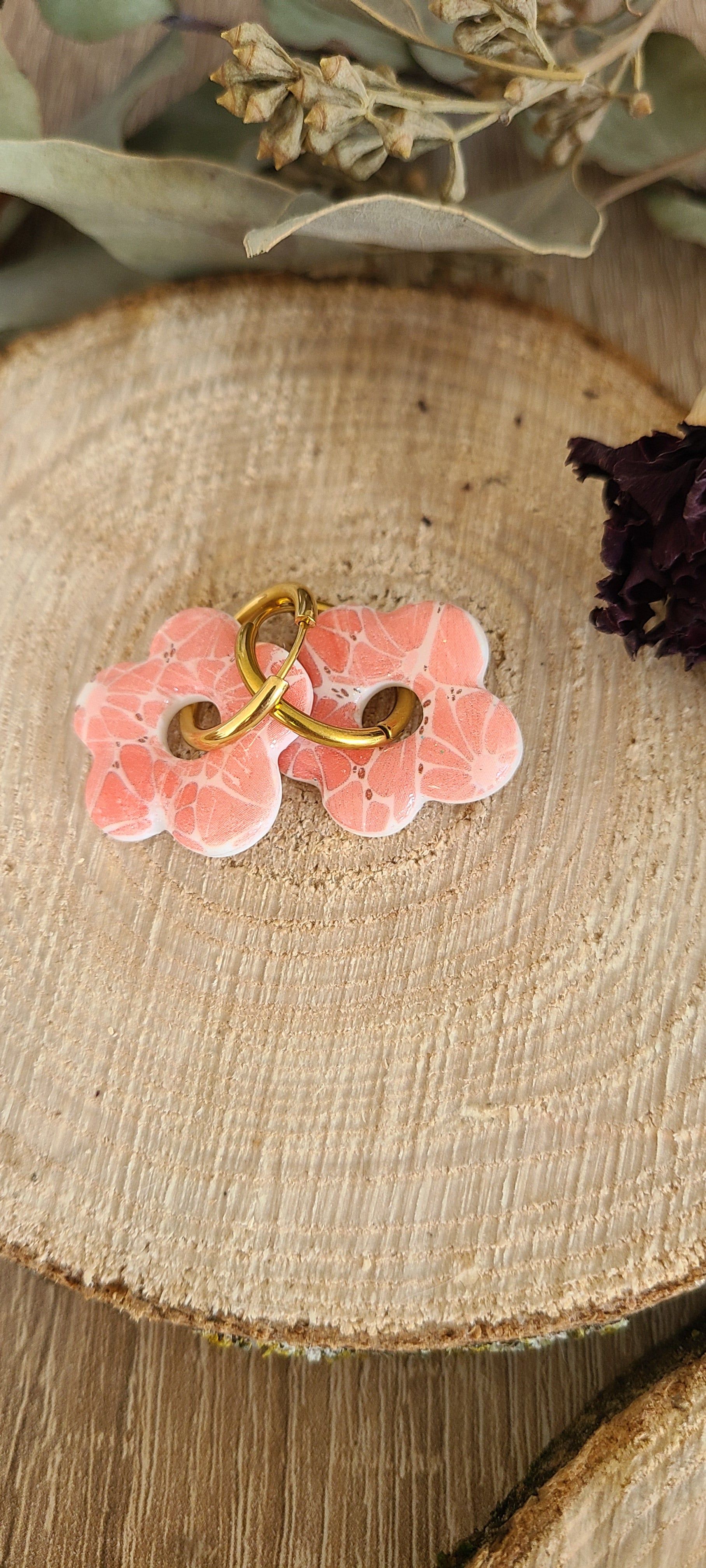 Cora saumon motif fleuri