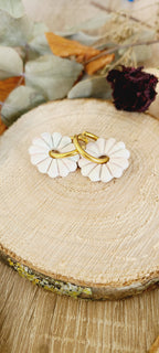 Primerose blanche avec marbré coloré effet texturé