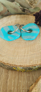Galea bleu pailleté argent