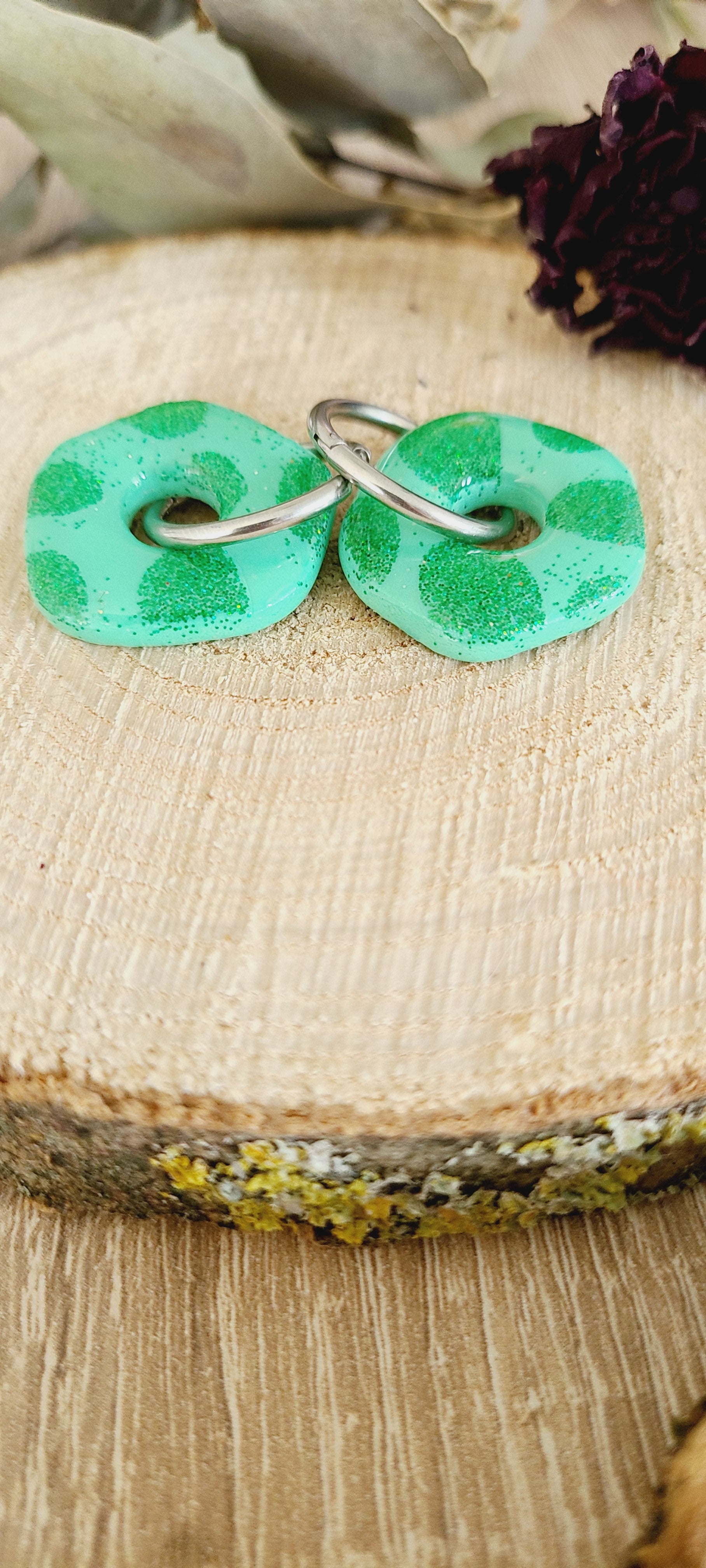 Galea vert motif pailleté