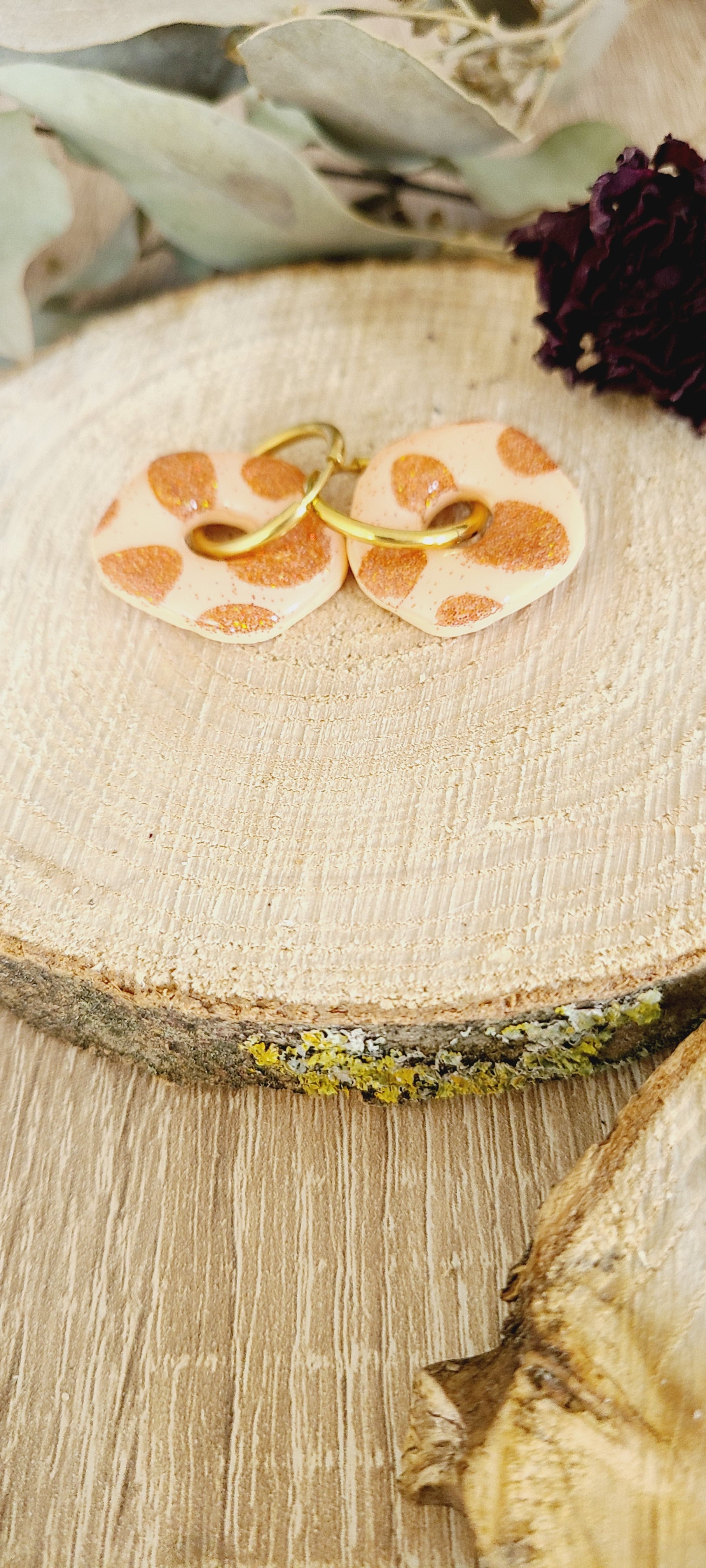 Galea orange avec motif pailleté