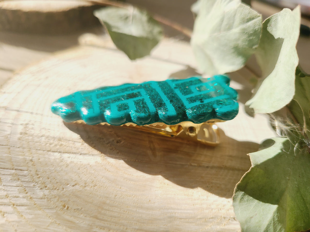 Barette verte émeraude