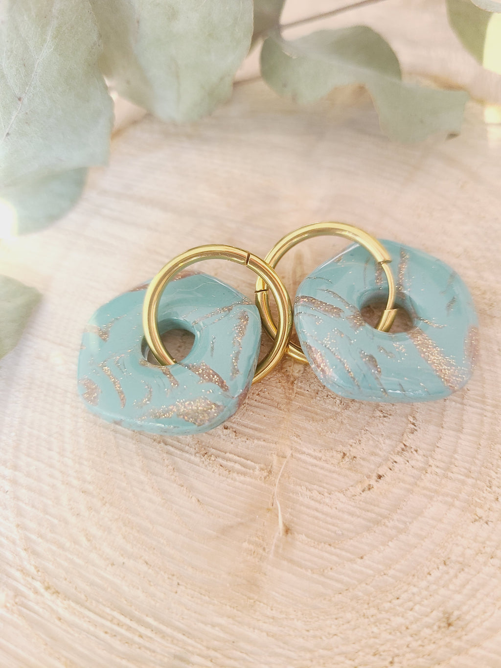 Galea bleu turquoise et rose gold