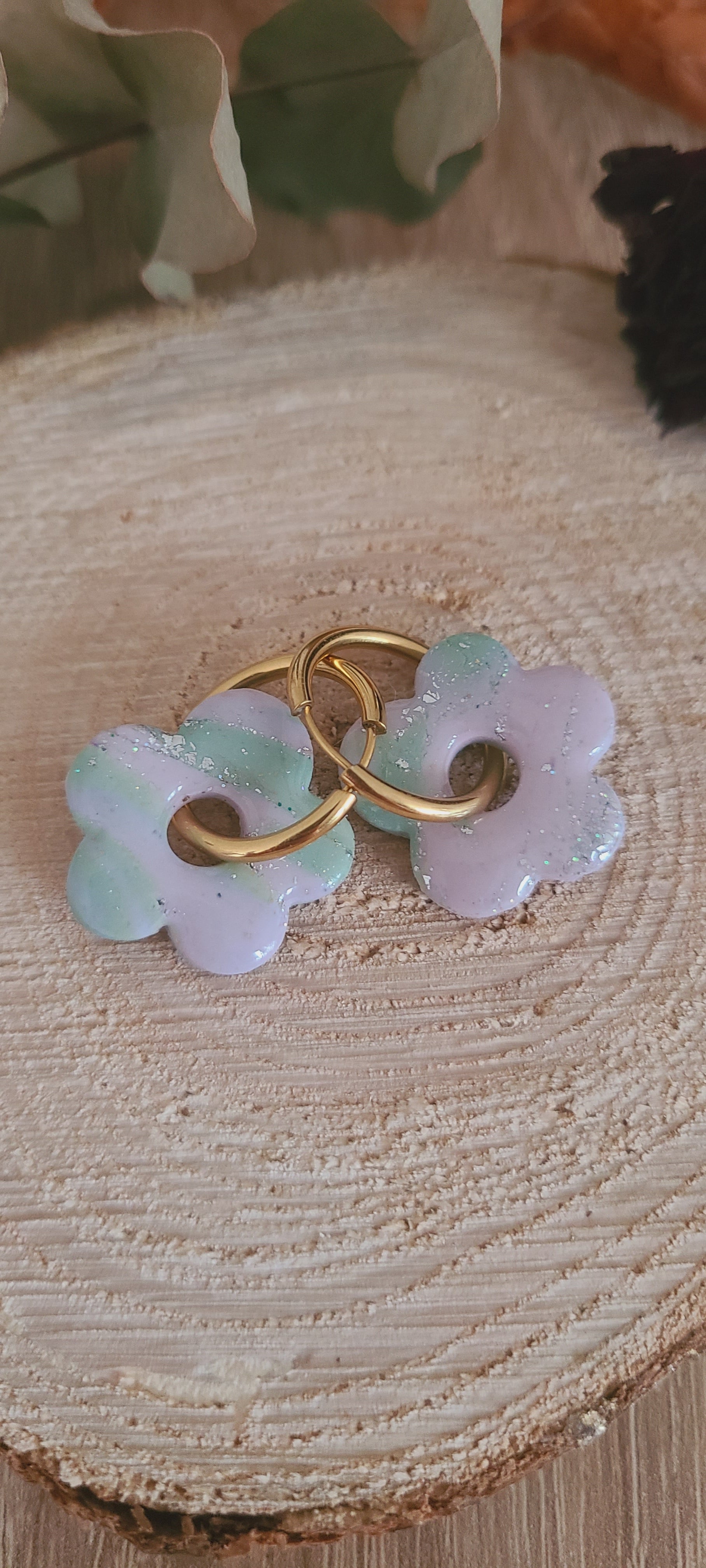 Cora marbré vert d'eau et mauve