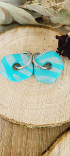 Galea bleu pailleté argent