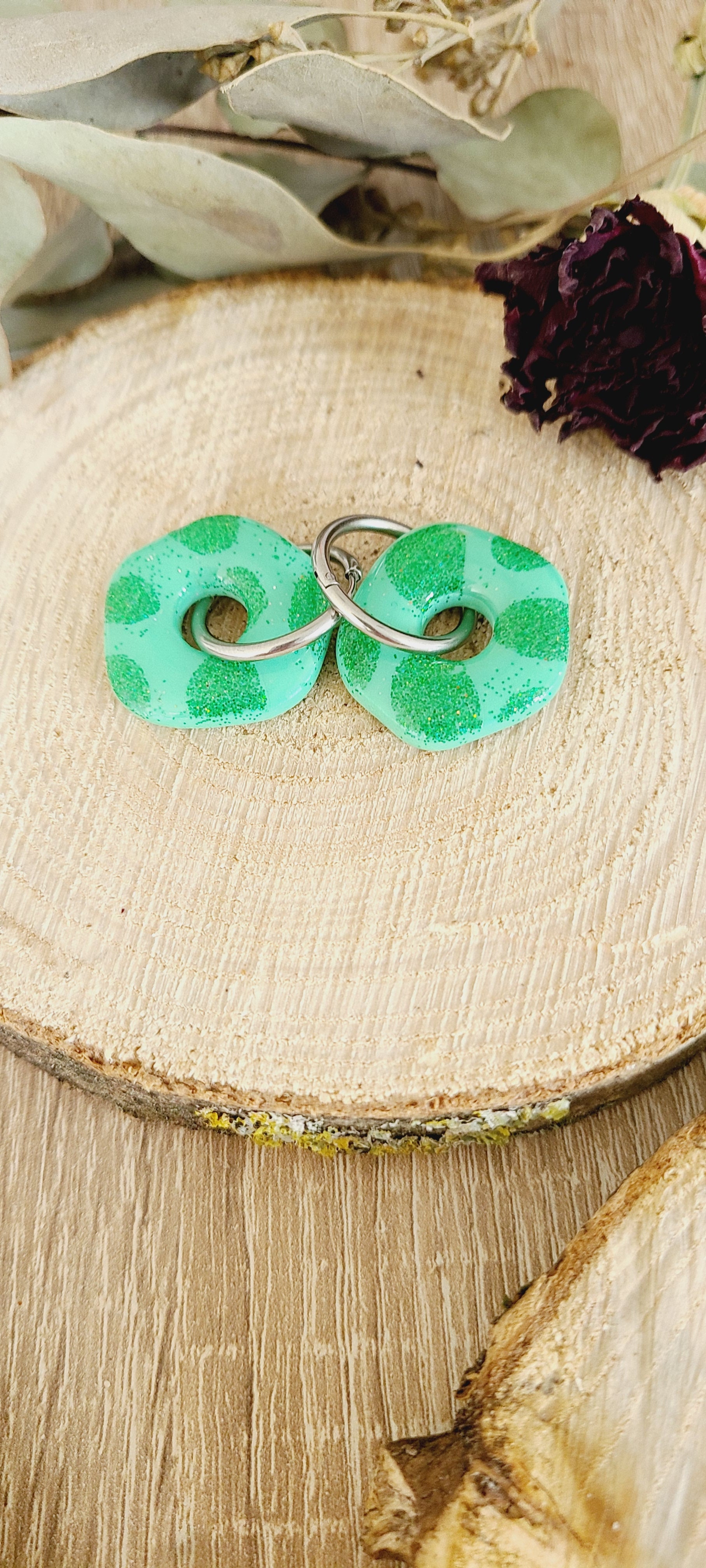 Galea vert motif pailleté