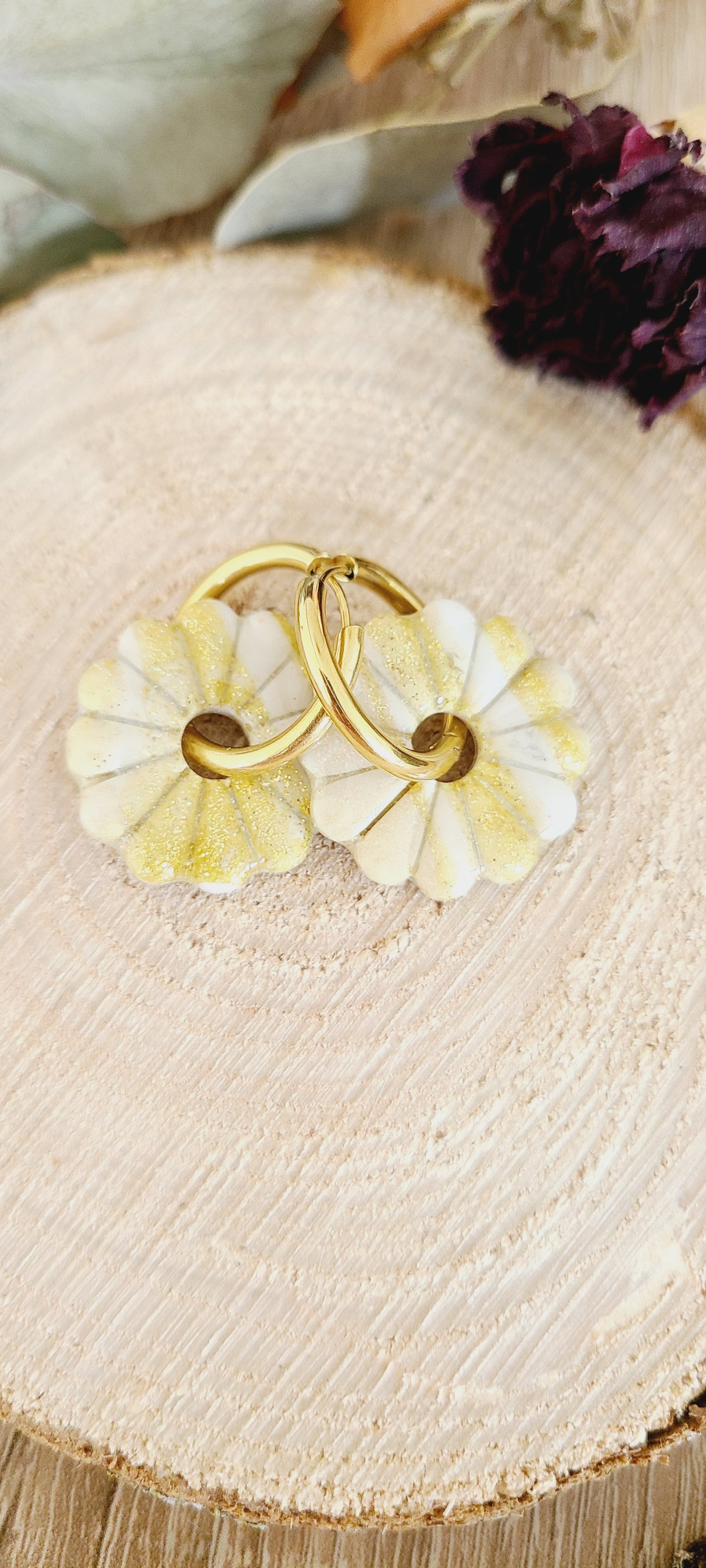 Primerose marbré doré et blanc