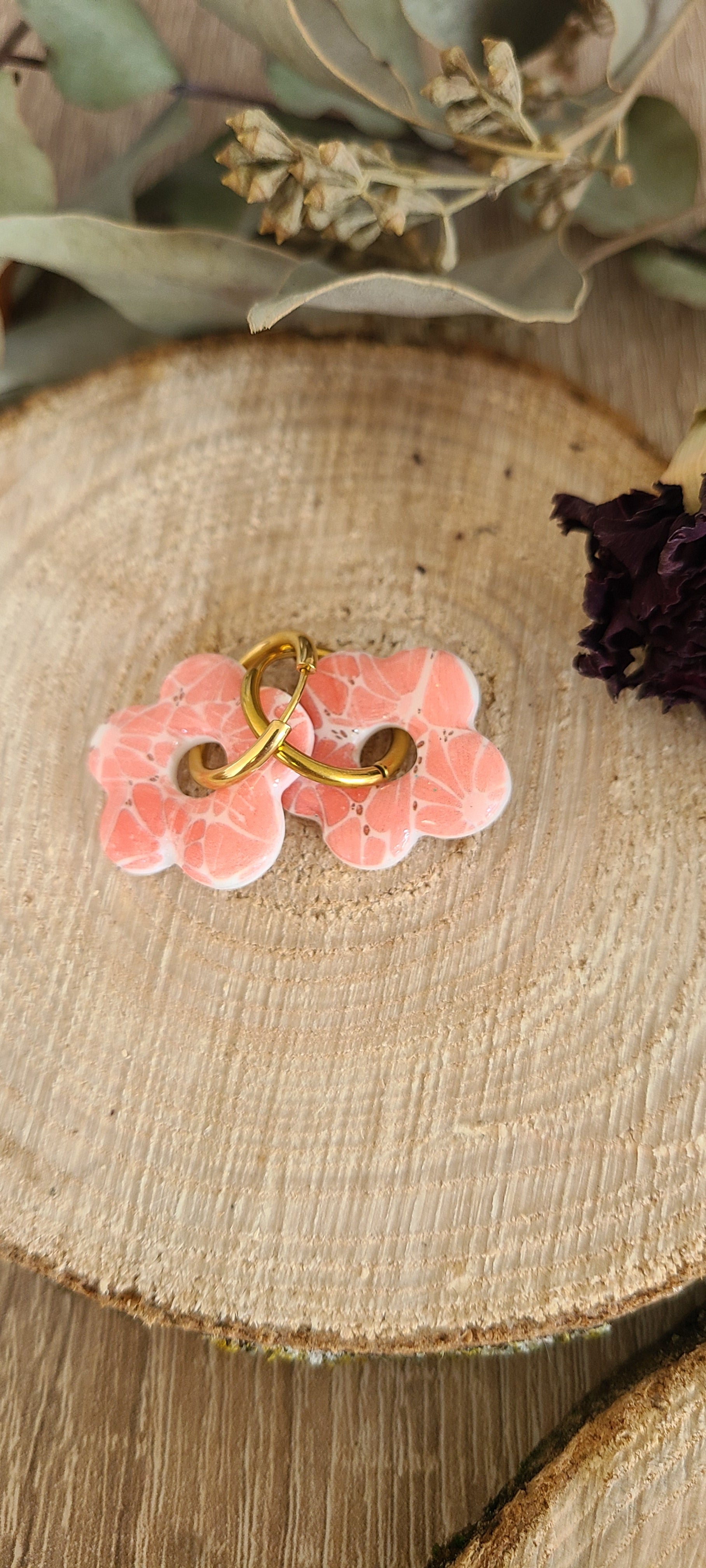 Cora saumon motif fleuri