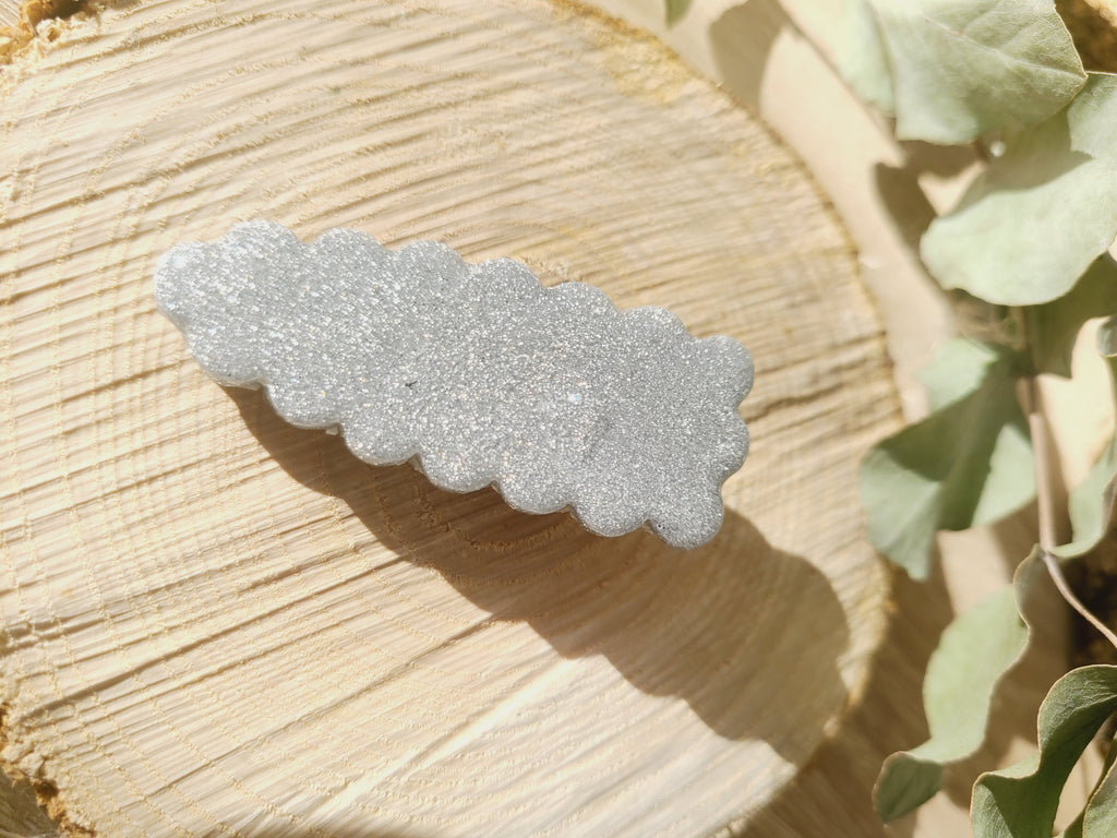 Barette gris pailleté