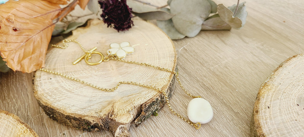 Collier Lizzie blanc nacré