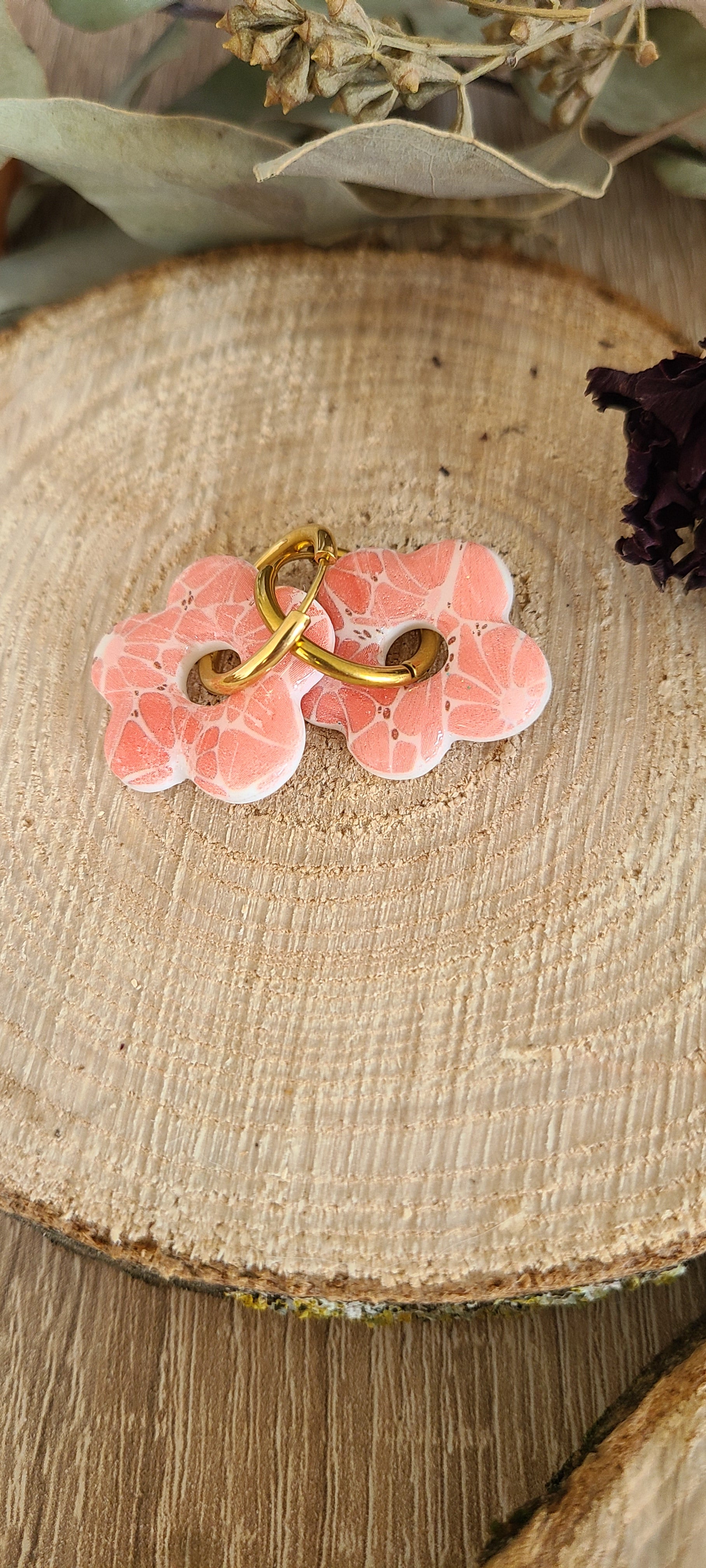 Cora saumon motif fleuri