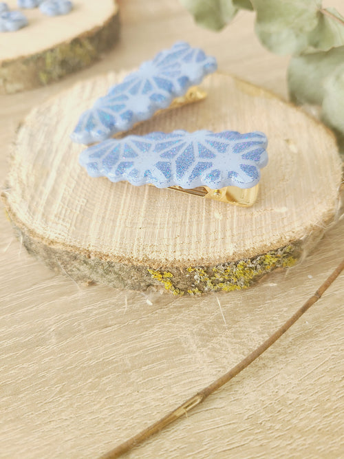 Barette bleu paillettes