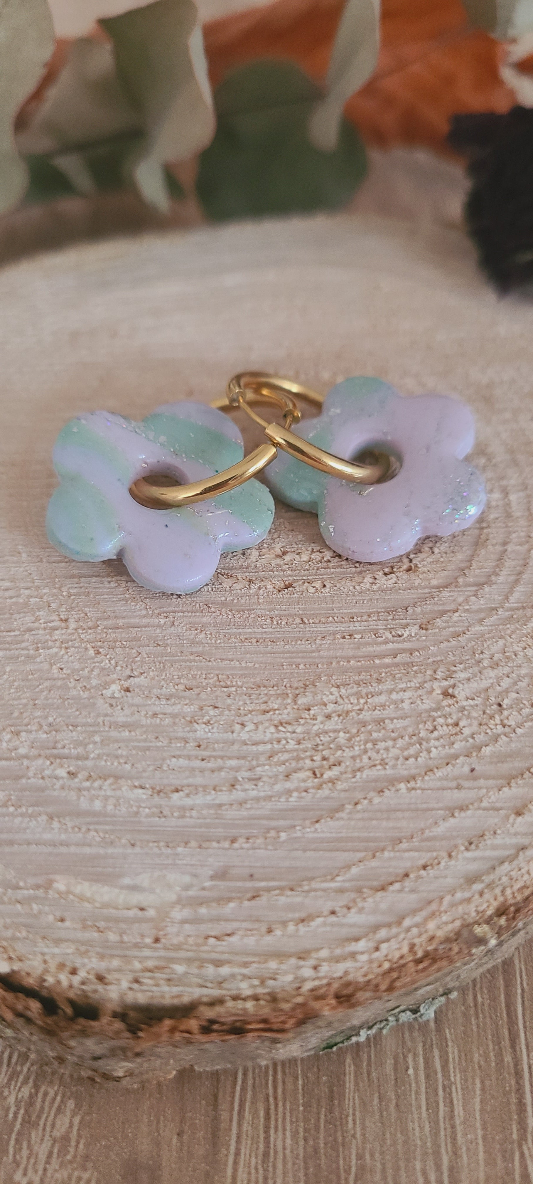 Cora marbré vert d'eau et mauve