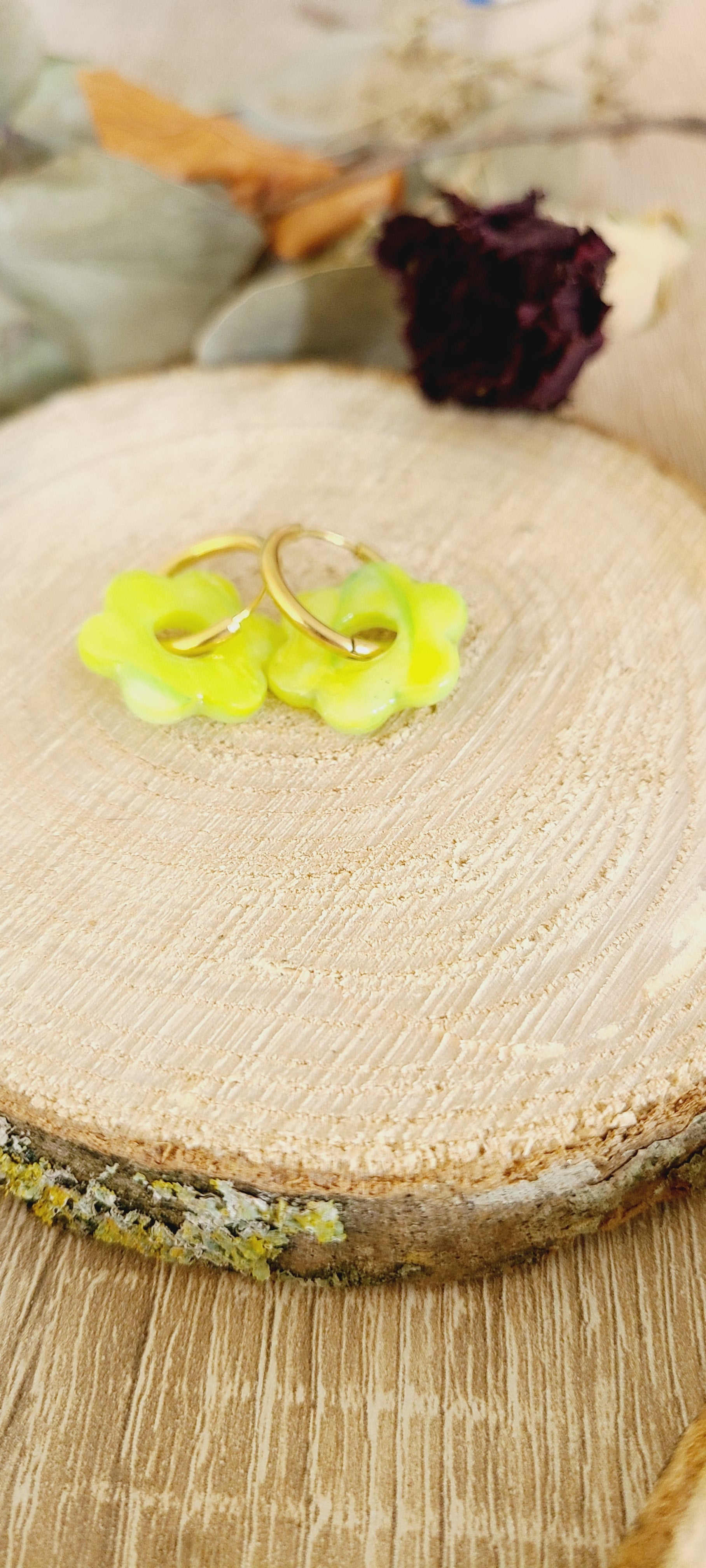Rosie marbré jaune et vert fluo