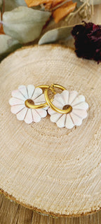 Primerose blanche avec marbré coloré effet texturé